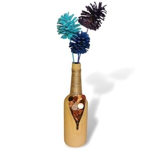 GROOVY GLAM Handmade Objet d'Art Decor Never Poor Pennies Decoupage Vase